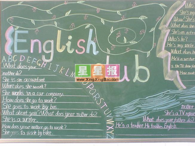 英语黑板报设计_english club