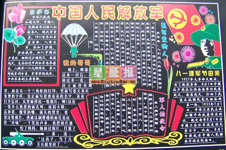 《中国人民解放军》黑板报设计图