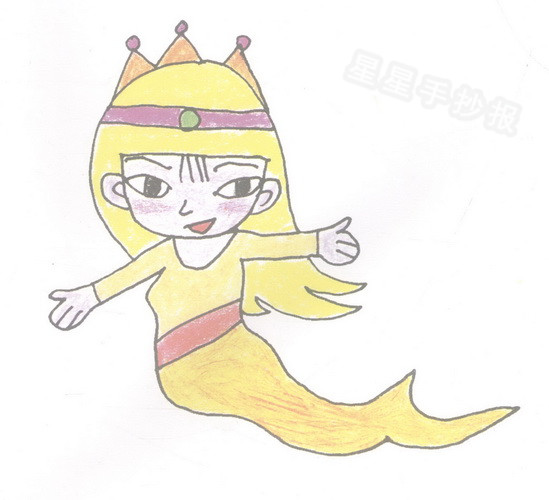 美人鱼简笔画怎么画