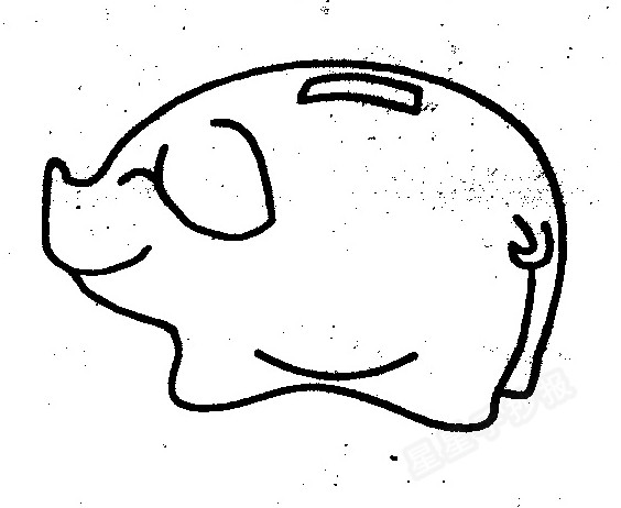 小猪储蓄罐简笔画