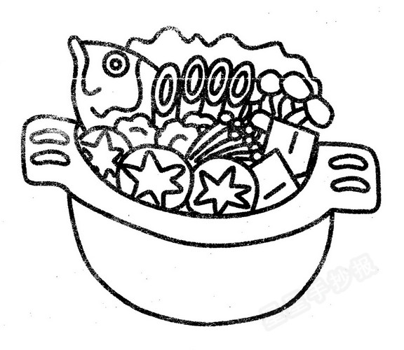 食物简笔画图片教程:好孩子吃东西不挑食