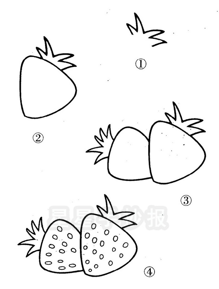 草莓简笔画怎么画
