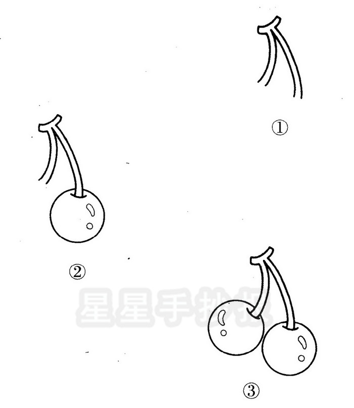 樱桃简笔画简单画法