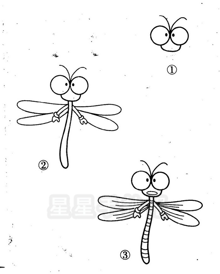 蜻蜓简笔画图片画法