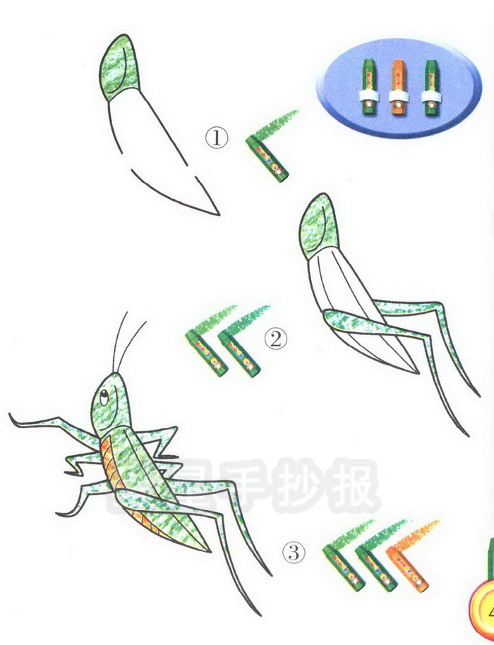 蚱蜢简笔画