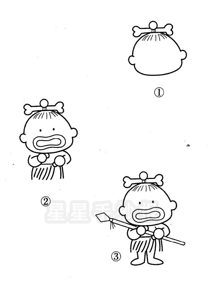 非洲土著简笔画