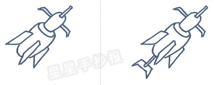 反激光导弹简笔画