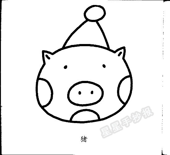 猪和猪头简笔画