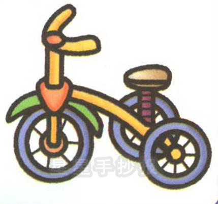 儿童脚踏三轮车简笔画