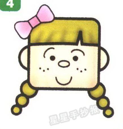 小女孩头像简笔画