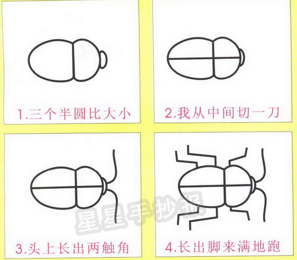 小甲虫简笔画