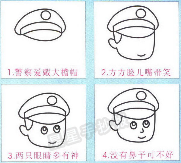 警察头像简笔画