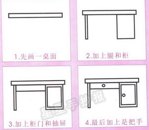 办公桌简笔画