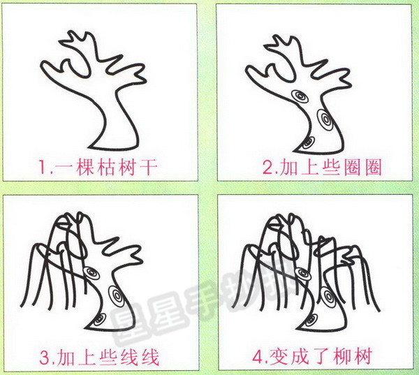 柳树简笔画怎么画