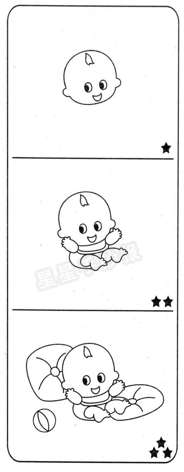 婴儿简笔画图片教程