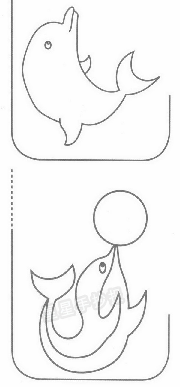 海豚简笔画图片画法