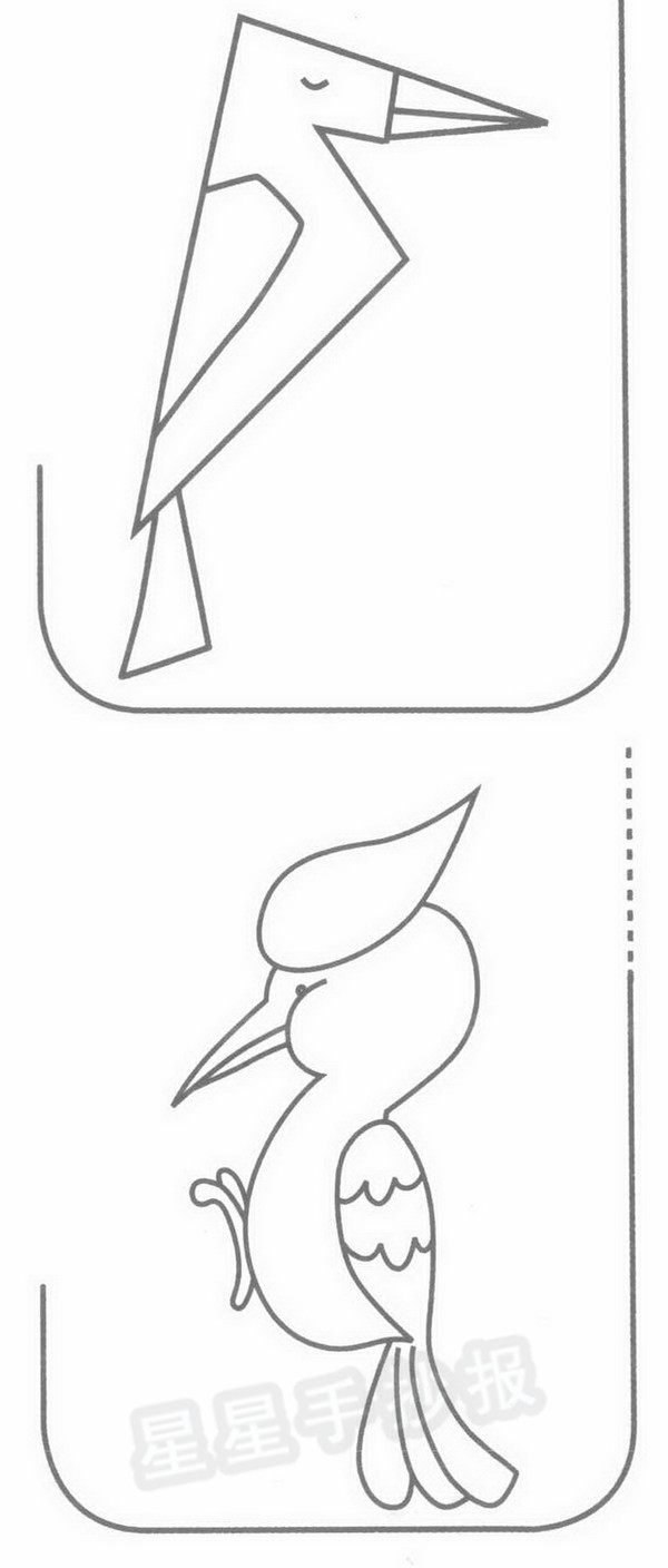 啄木鸟简笔画怎么画