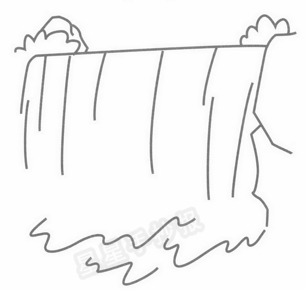 瀑布简笔画