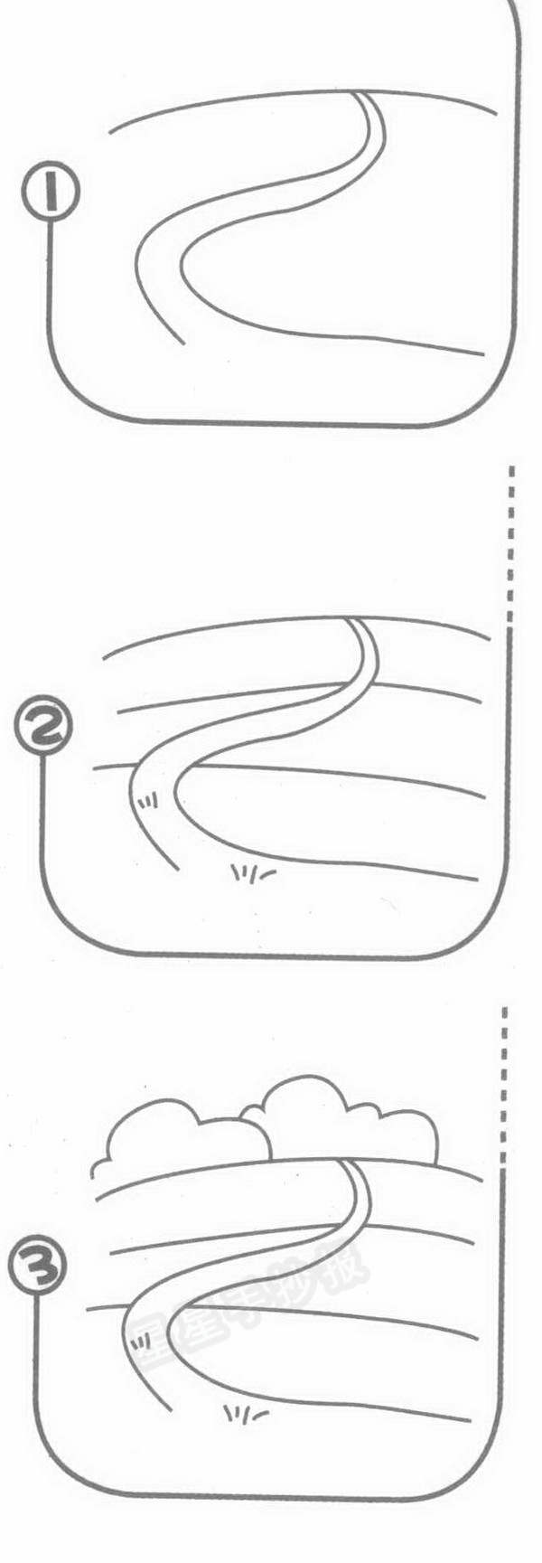 乡间小路简笔画