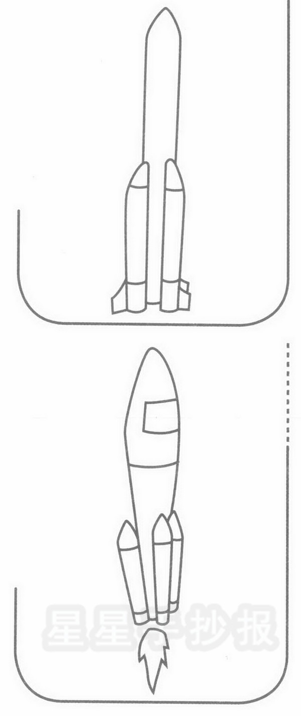 火箭简笔画图片步骤教程