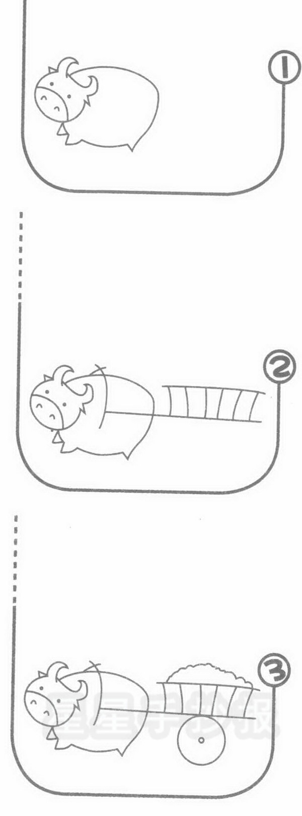 牛车简笔画