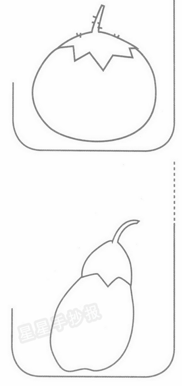 茄子简笔画图片步骤教程