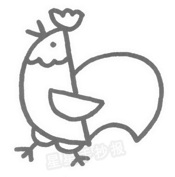 大公鸡的内容: 奶奶家养了一只大公鸡,我给它起了一个名字叫"金金"