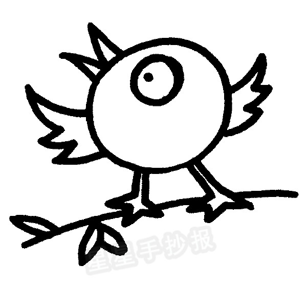 简单的小鸟简笔画