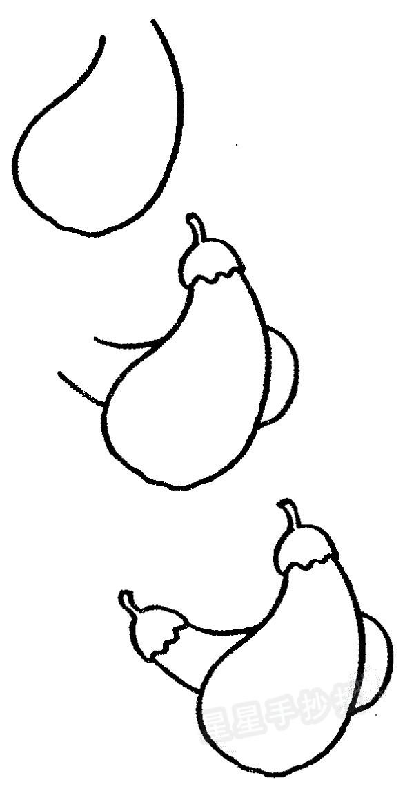 卡通茄子简笔画