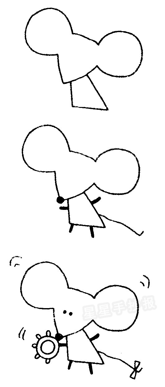 卡通老鼠简笔画