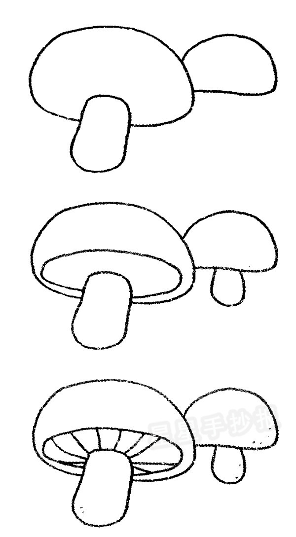 卡通蘑菇简笔画