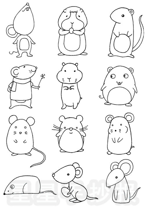 简单的老鼠简笔画