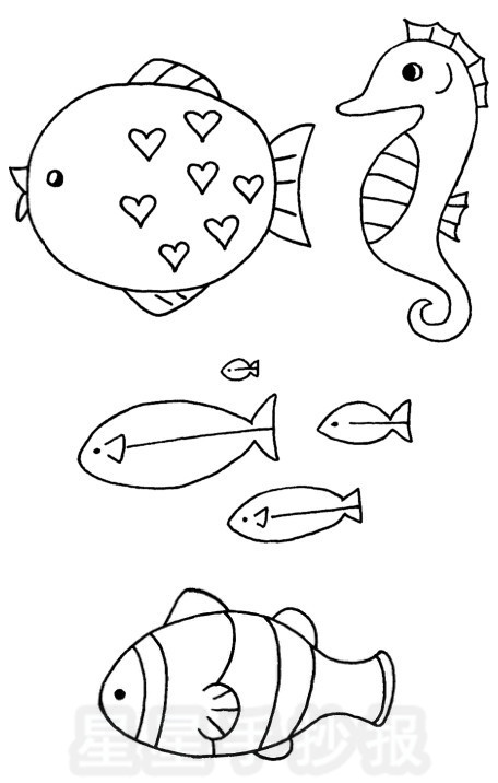 深海鱼简笔画