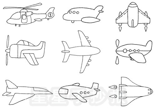 简笔画 交通工具简笔画 >> 正文内容 飞机一般指具有固定机翼的航空器