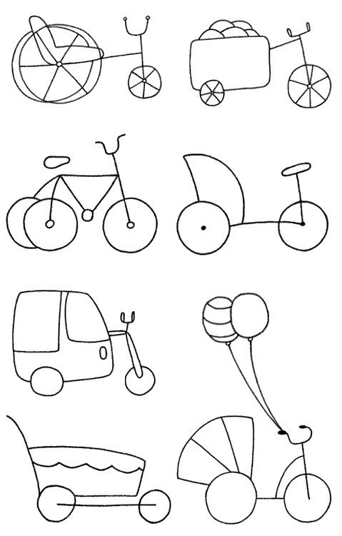 三轮车简笔画怎么画