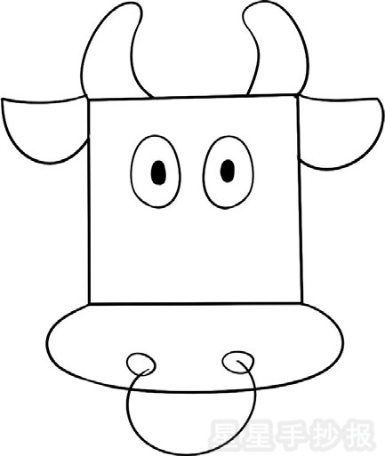 星星报 简笔画 动物简笔画 >> 正文内容   好,一只呆萌的公牛我们就画