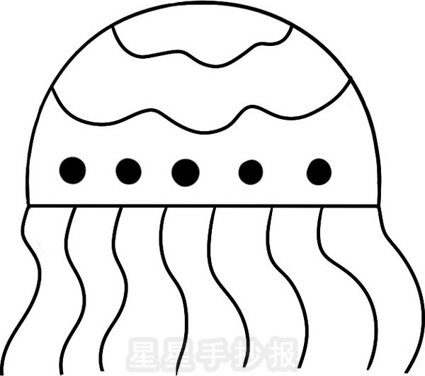 水母简笔画简单画法