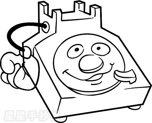 卡通电话简笔画