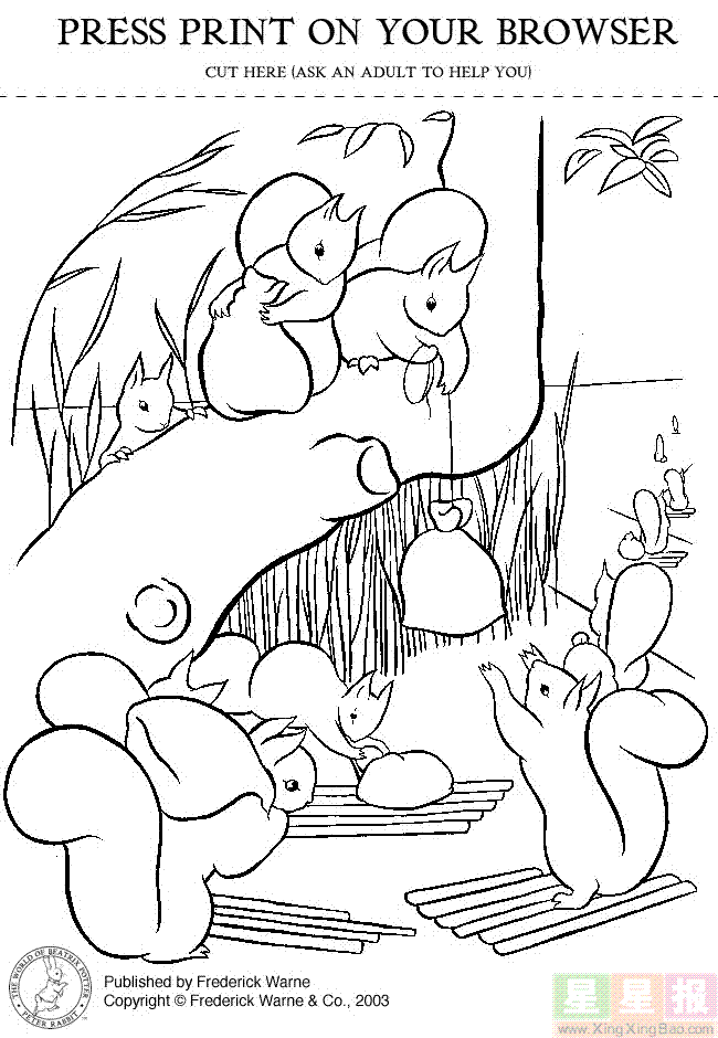 松鼠搬粮食简笔画