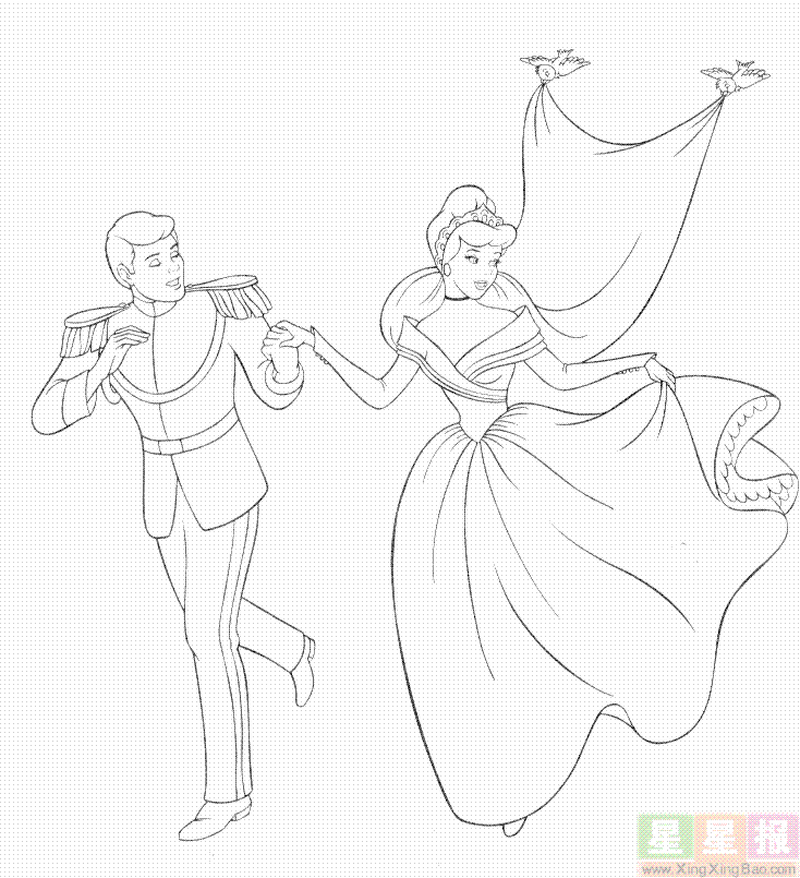 王子与公主简笔画