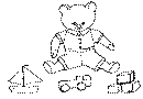 小熊在玩玩具简笔画