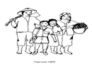 农民夫妇和他们的俩个孩子简笔画图片
