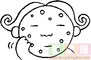 女孩脸上长了痘痘简笔画