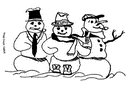 雪地上的三个雪人简笔画
