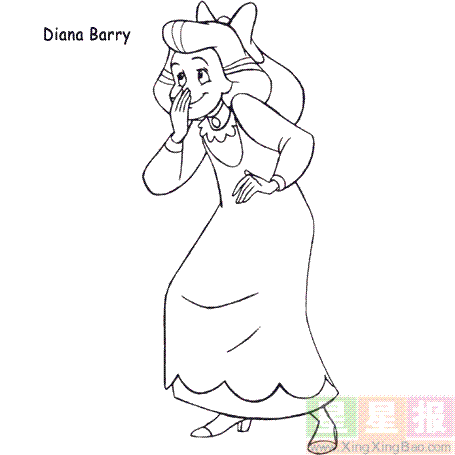 戴安娜简笔画