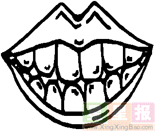 洁白的牙齿简笔画