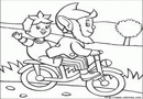 爸爸骑自行车载着小孩简笔画