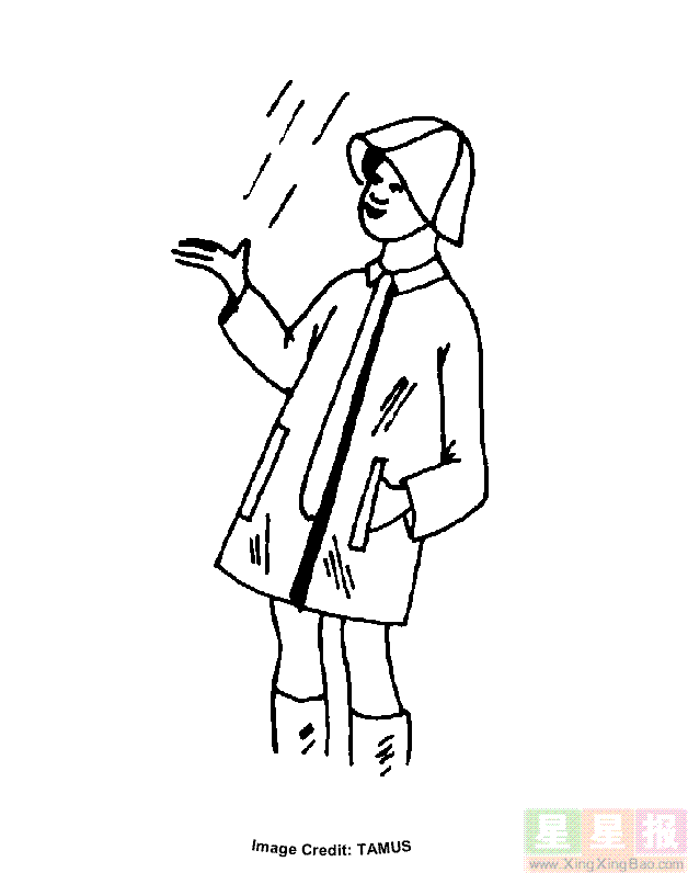 穿着雨衣的人简笔画