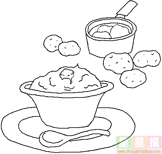 餐桌上的食物简笔画