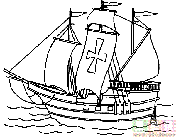 coloring pages thanksgiving mayflower - photo #24